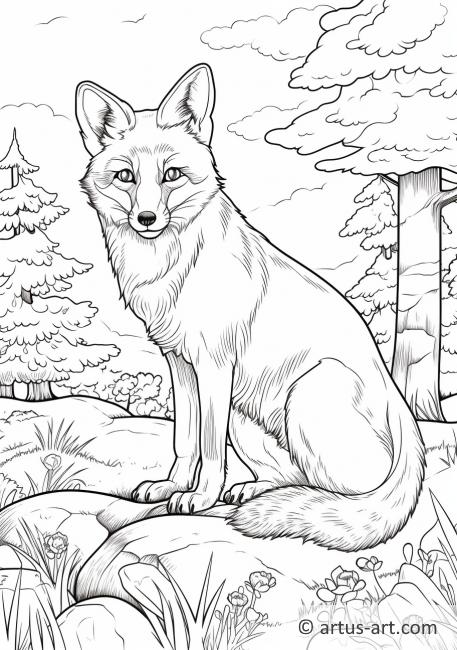 Red Fox Coloring Page For Kids